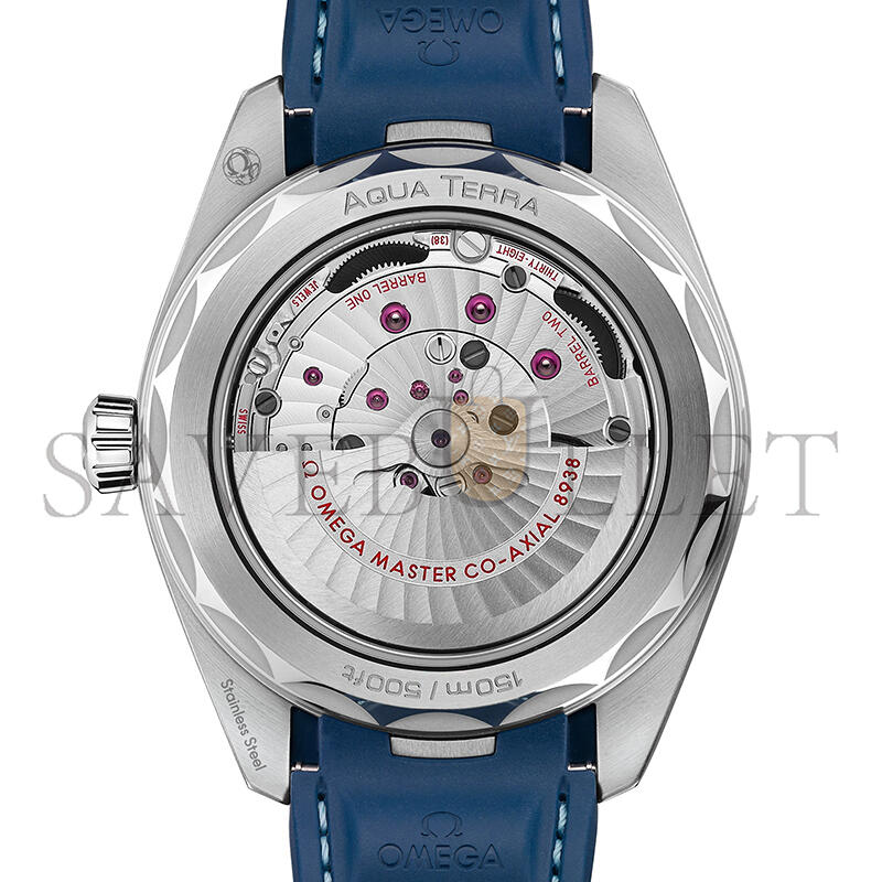 0me*ga seamasteraqua terra 150m 43 mm, steel on rubber strap 220.12.43.22.03.001